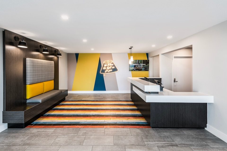 Renovated hotel lobby